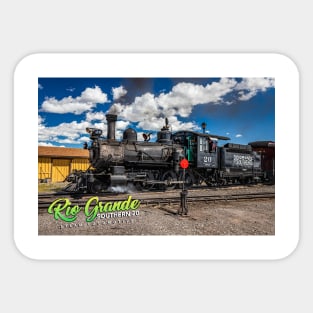 Rio Grande Southern 20 Steam Locomotive at Antonito Colorado Sticker